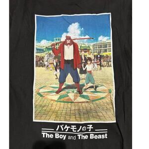 STUDIO CHIZU Anime T-Shirt "The Boy and the Beast" Black SS Graphic Tee Size M